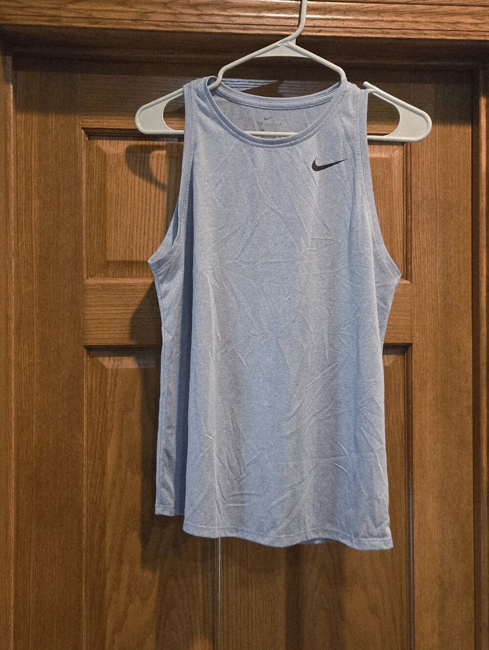 Nike Light Blue Athletic Tank Top with Swoosh, Women's, Size Medium